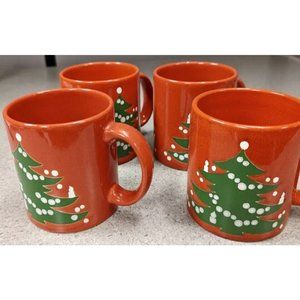 ONE Vintage Waechtersbach W Germany Christmas Tree Mugs Red Ceramic